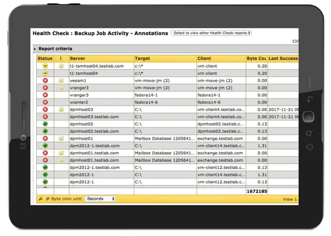 Case Study Backup Job Activity Report