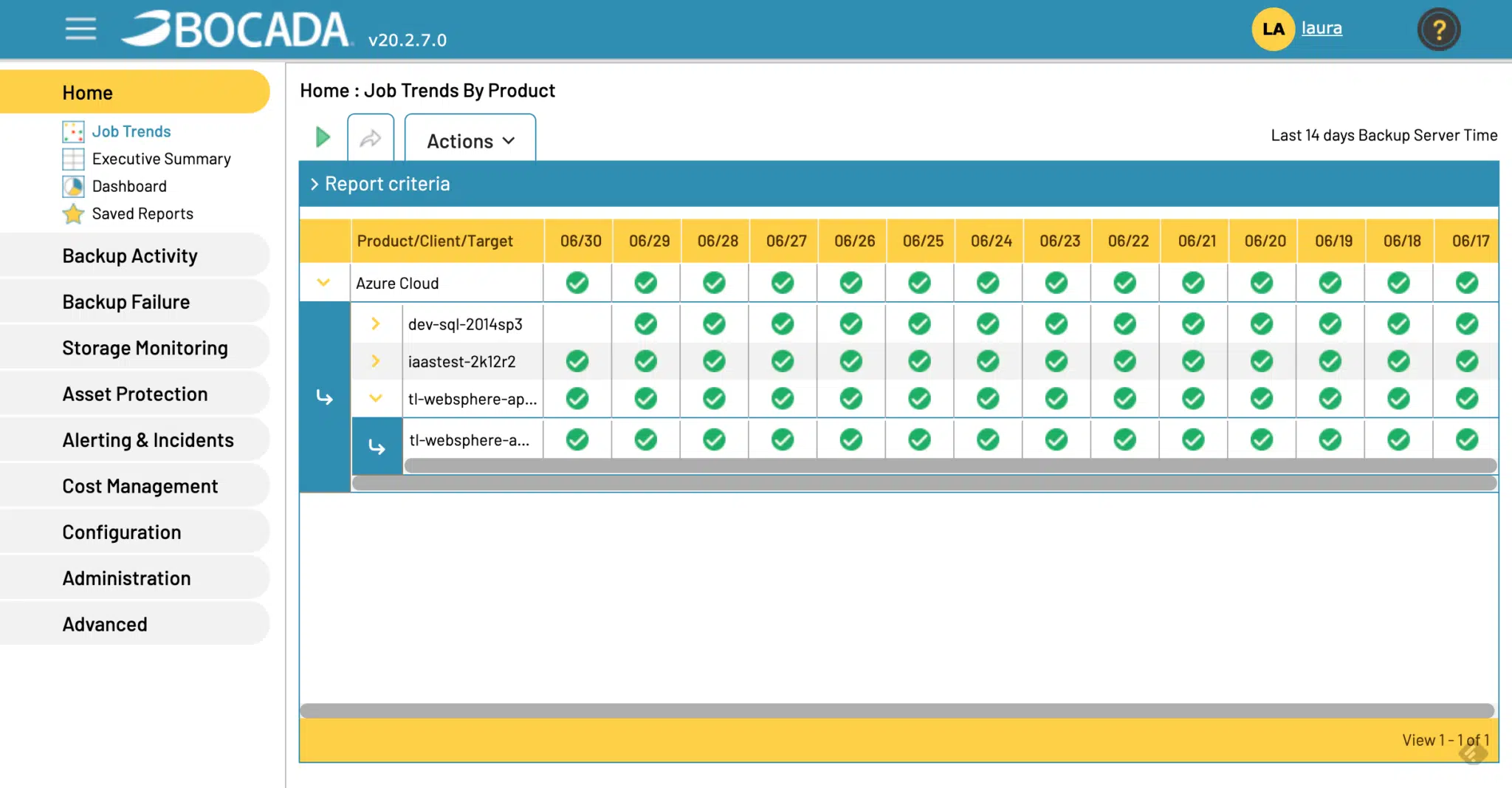 Azure Cloud Backup Reporting