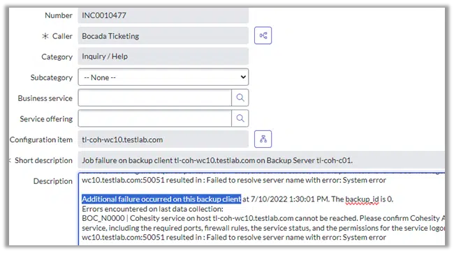 Gestión de tickets ServiceNow
