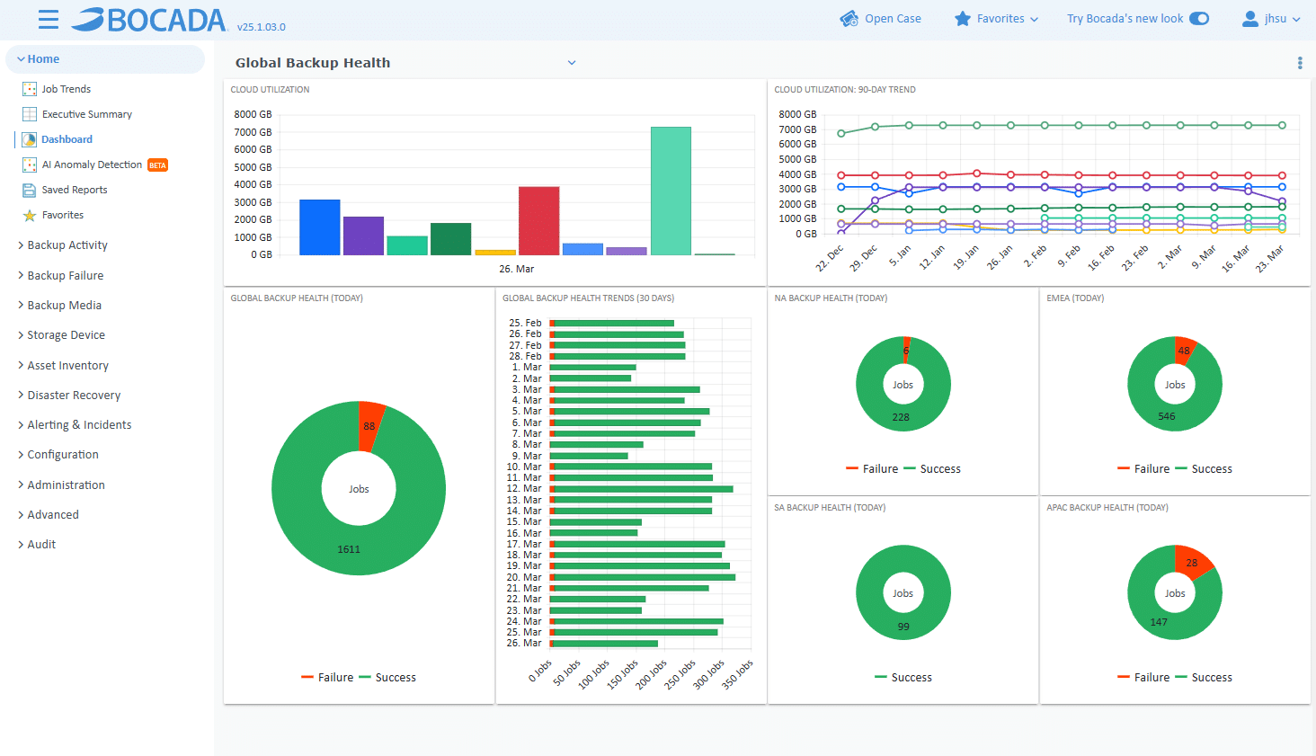 Bocada Enterprise Dashboard